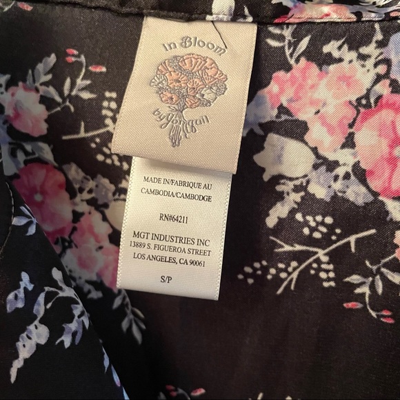 In Bloom Long Sleeve Satin Button Down Sleep Dress - Picture 4 of 5